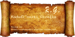 Radvánszki Gizella névjegykártya