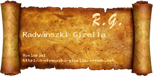 Radvánszki Gizella névjegykártya